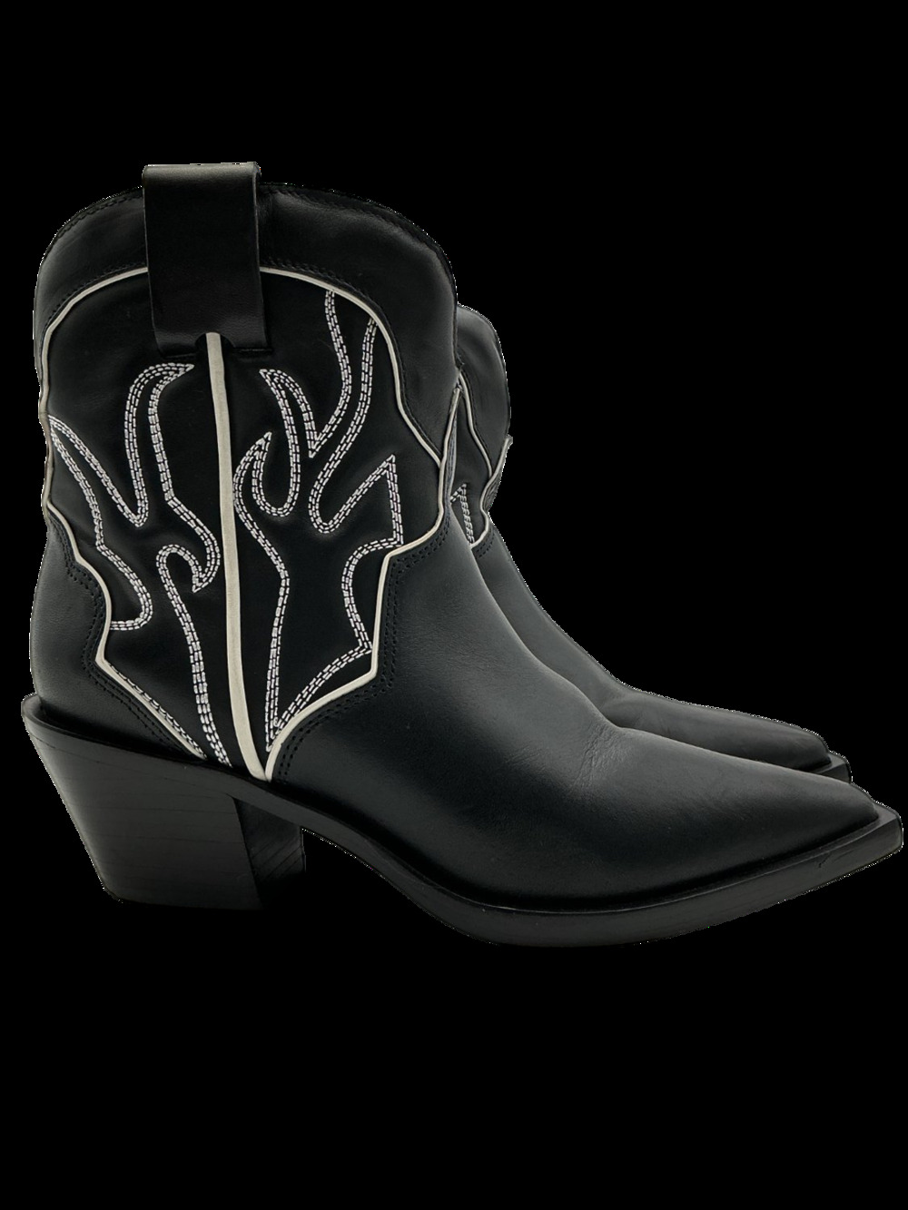 Reformation Sleek Black Otto Western Boots Size 6.5